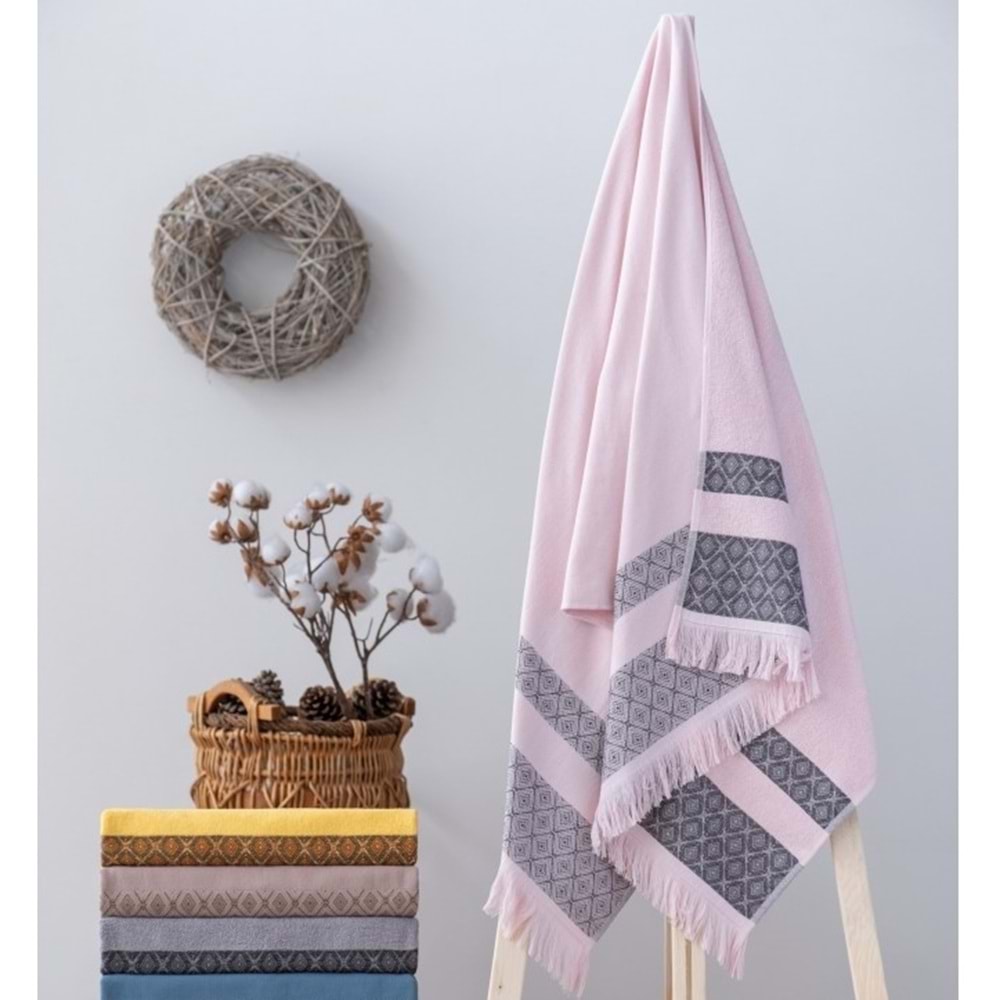 Cotton Box -Pudra- Twins Bukle Plaj Havlusu (75x150)