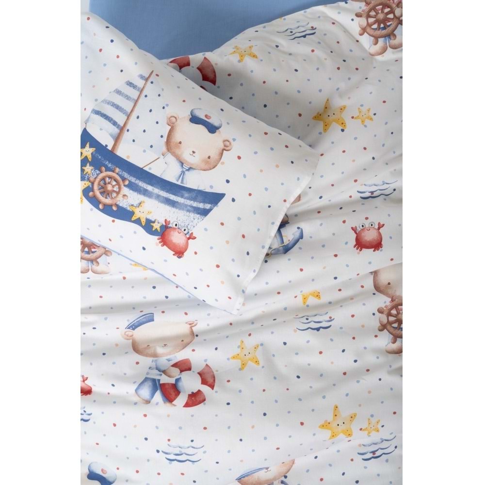 Cotton Box Ranforce Bebek Nevresim Takımı Seaman Mavi