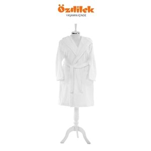 Özdilek Battal Boy Tek Bornoz Kapşonlu-Classic Beyaz (3XL Beden)