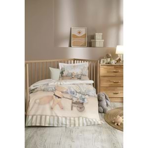 Özdilek Ranforce Bebek Beşik Nevresim Takımı-Petit Jardinier Yeşil