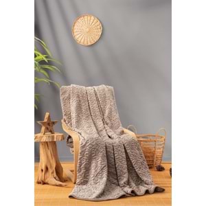 Cotton Box Embos -Bej- Çift Kişilik Kutulu Battaniye (220x240)