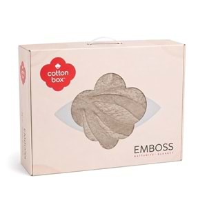 Cotton Box Embos -Bej- Çift Kişilik Kutulu Battaniye (220x240)