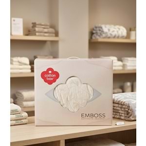 Cotton Box Embos -Krem- Çift Kişilik Kutulu Battaniye (220x240)