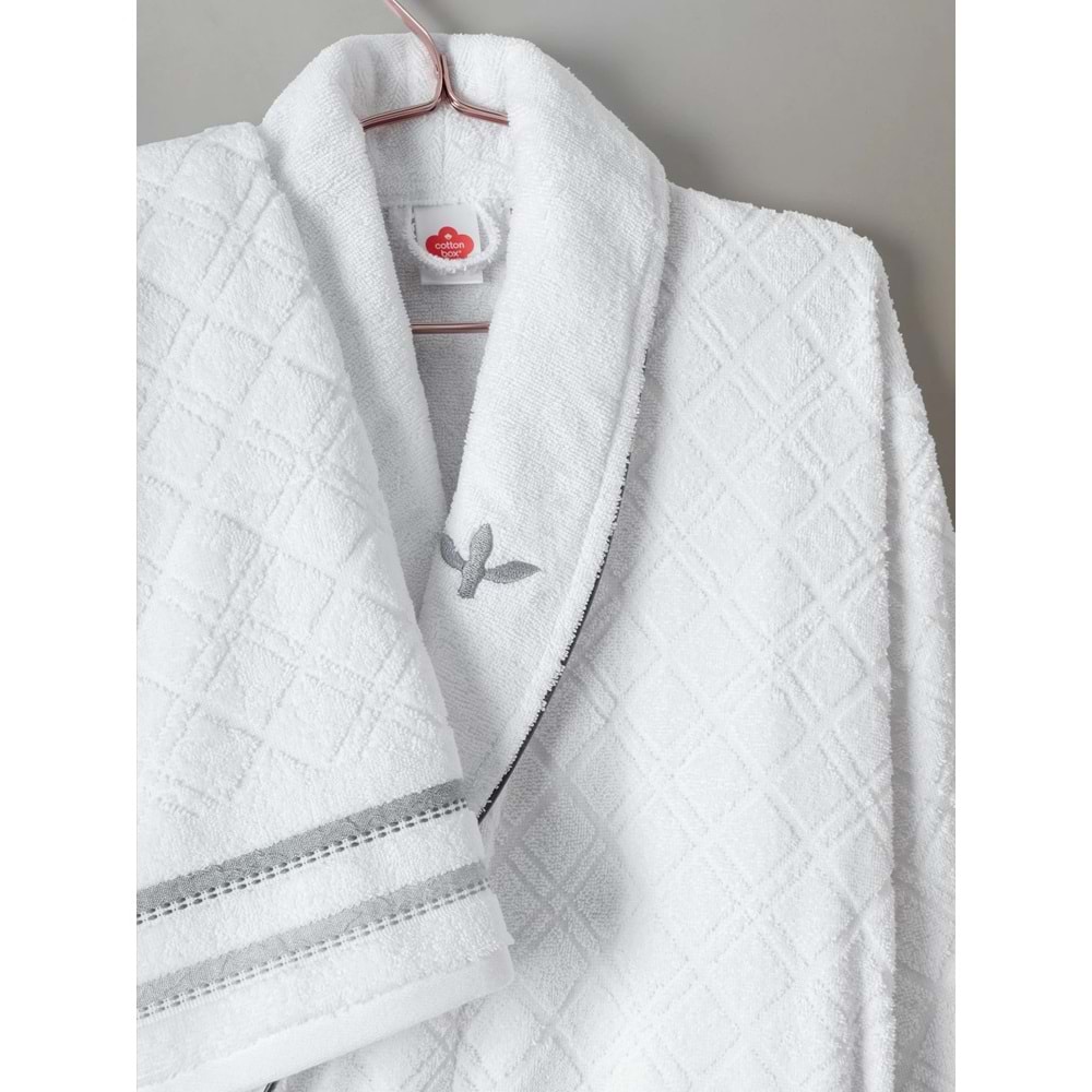 Cotton box Masculıne Carlos Aile Bornoz Seti Carlos Beyaz - antrasit