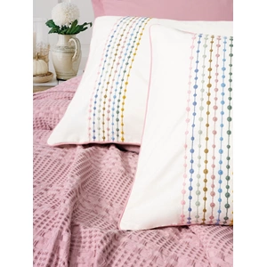 Cottonbox Tek Kişilik Lastikli Çarşaflı Pike Takımı Aura Pebble Pembe