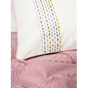 Cottonbox Tek Kişilik Lastikli Çarşaflı Pike Takımı Aura Pebble Pembe