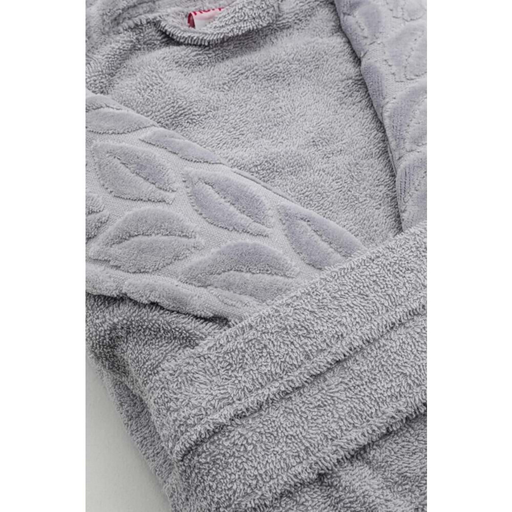 Nurpak Battal Boy Tek Bornoz Şalyaka-Hazal Gri (Beden 2XL-3XL)