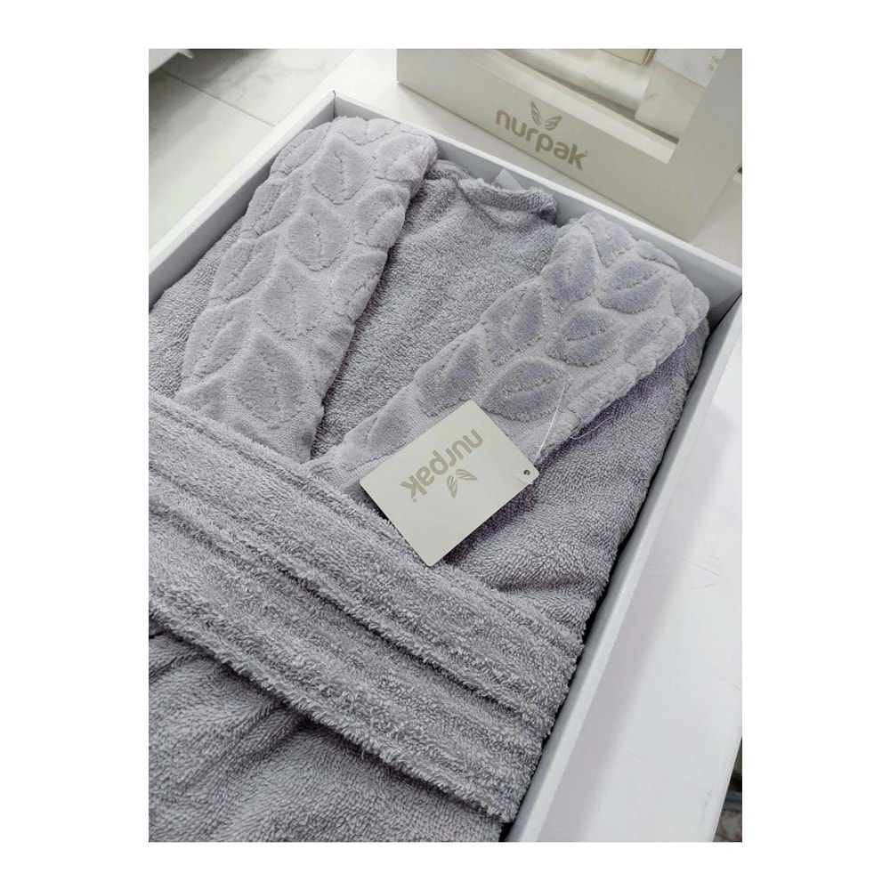 Nurpak Battal Boy Tek Bornoz Şalyaka-Hazal Gri (Beden 2XL-3XL)