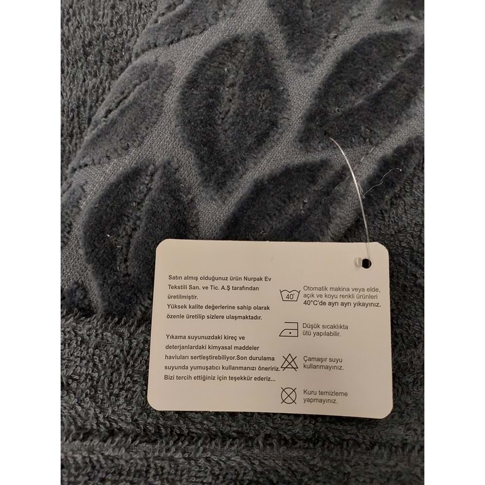Nurpak Battal Boy Tek Bornoz Şalyaka-Hazal Antrasit (Beden 2XL-3XL)