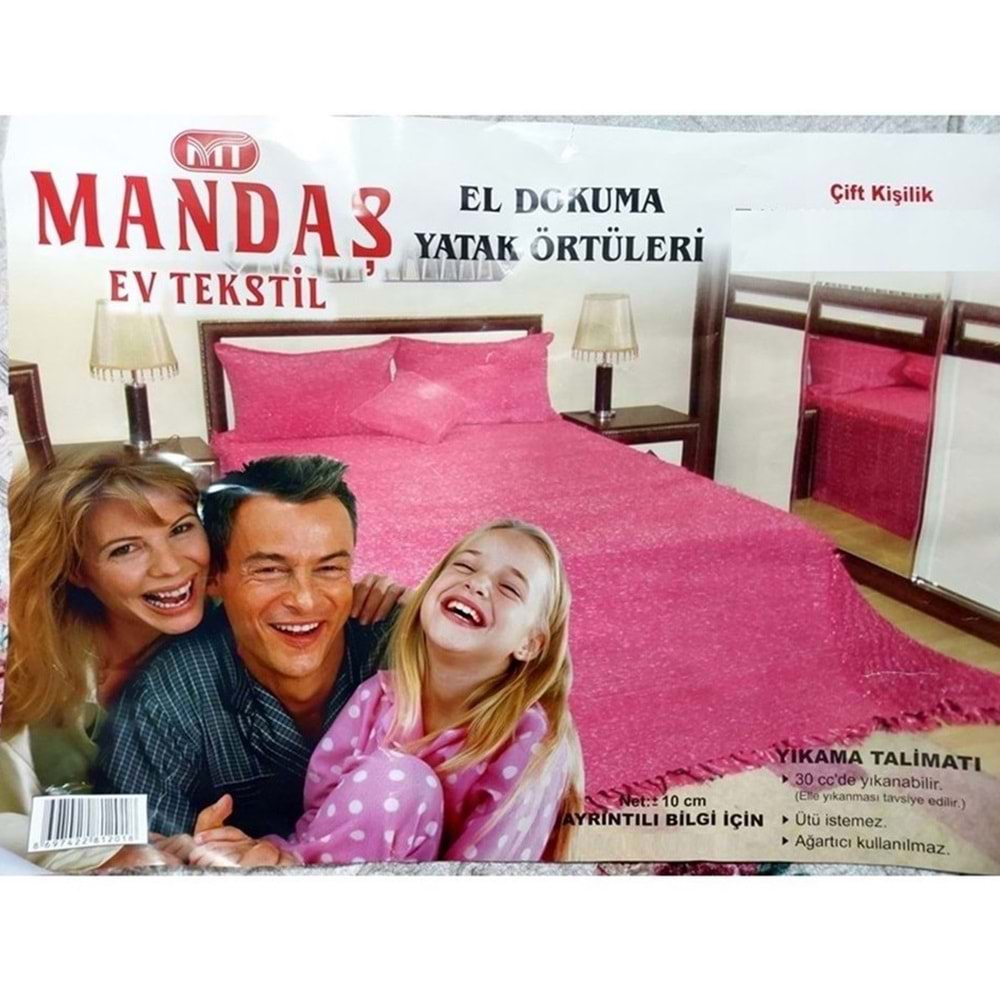 Tavşan Tüyü Peluş El Dokuma Yumuşak Dokulu Çift Kişilik Yatak Örtüsü (280x260)kremit
