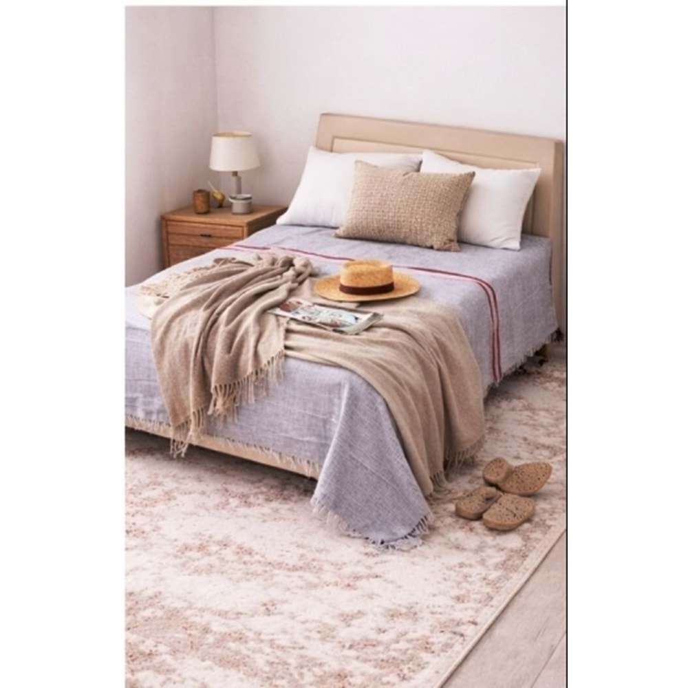 Romanza El Dokuma Tek Kişilik Yatak Örtüsü 160*260 Gri