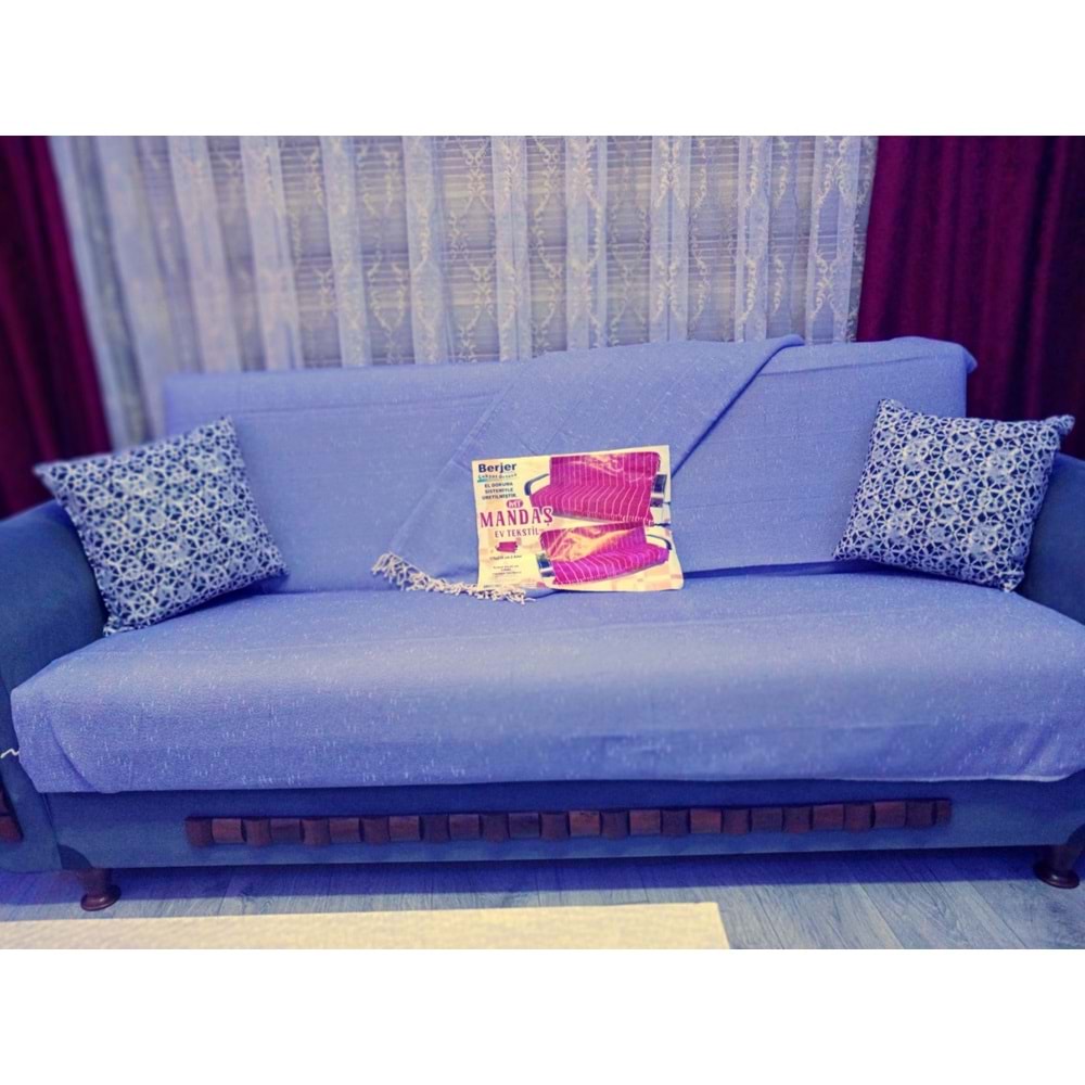 Kardelen Pamuklu Dokuma Kolsuz Koltuk Örtüsü(3+3+1+1) A Mor