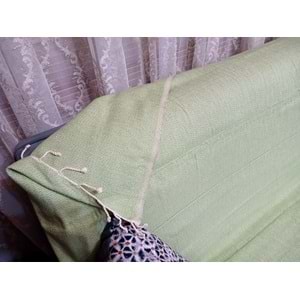 Kardelen Pamuklu Dokuma Kolsuz Koltuk Örtüsü(3+3+1+1) Mint Yeşil