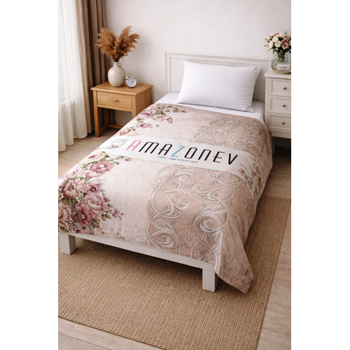 Amazon Ev Pamuk Dokuma Tek Kişilik Pike 160*240 Cm Damaks Kahve