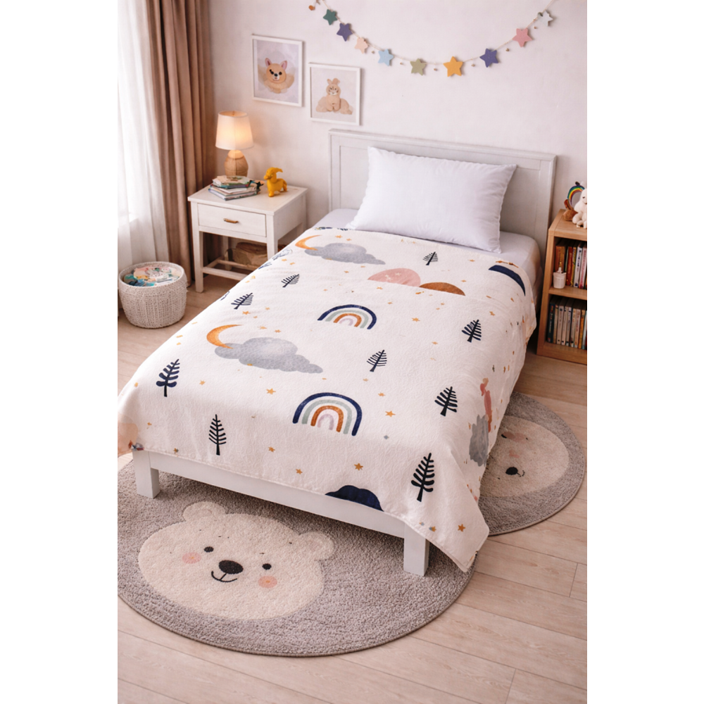 Amazon Ev Pamuk Dokuma Tek Kiş Pike 160*240 Cm krem / bulut