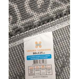 Pamuklu Bukle Lüks Kilim (80x125)-Spiral Gri