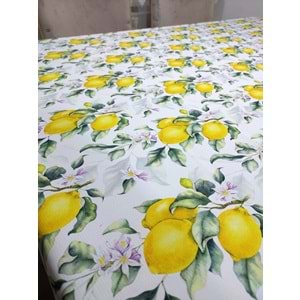 2 Adet Limon Desenli 3D Dikdörtgen Masa Örtüsü (160x200)