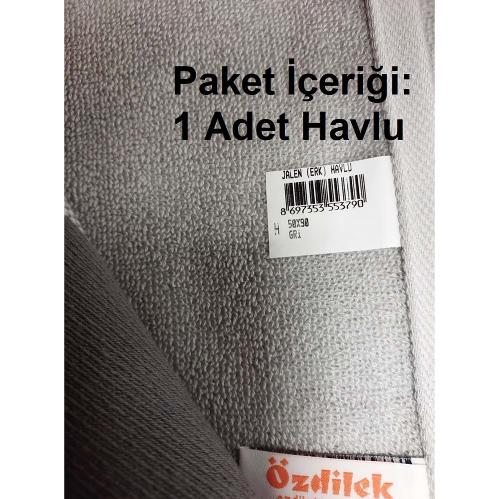 Özdilek 1 Adet Kdf Pamuk El-Yüz Havlusu (50x90)-Jalen Gri