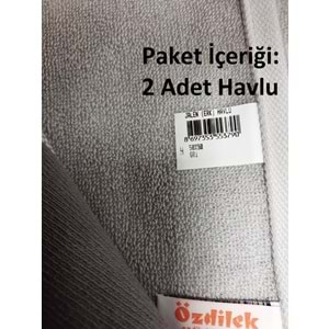 Özdilek 2li Kdf Pamuk El-Yüz Havlusu (50x90)-Jalen Gri