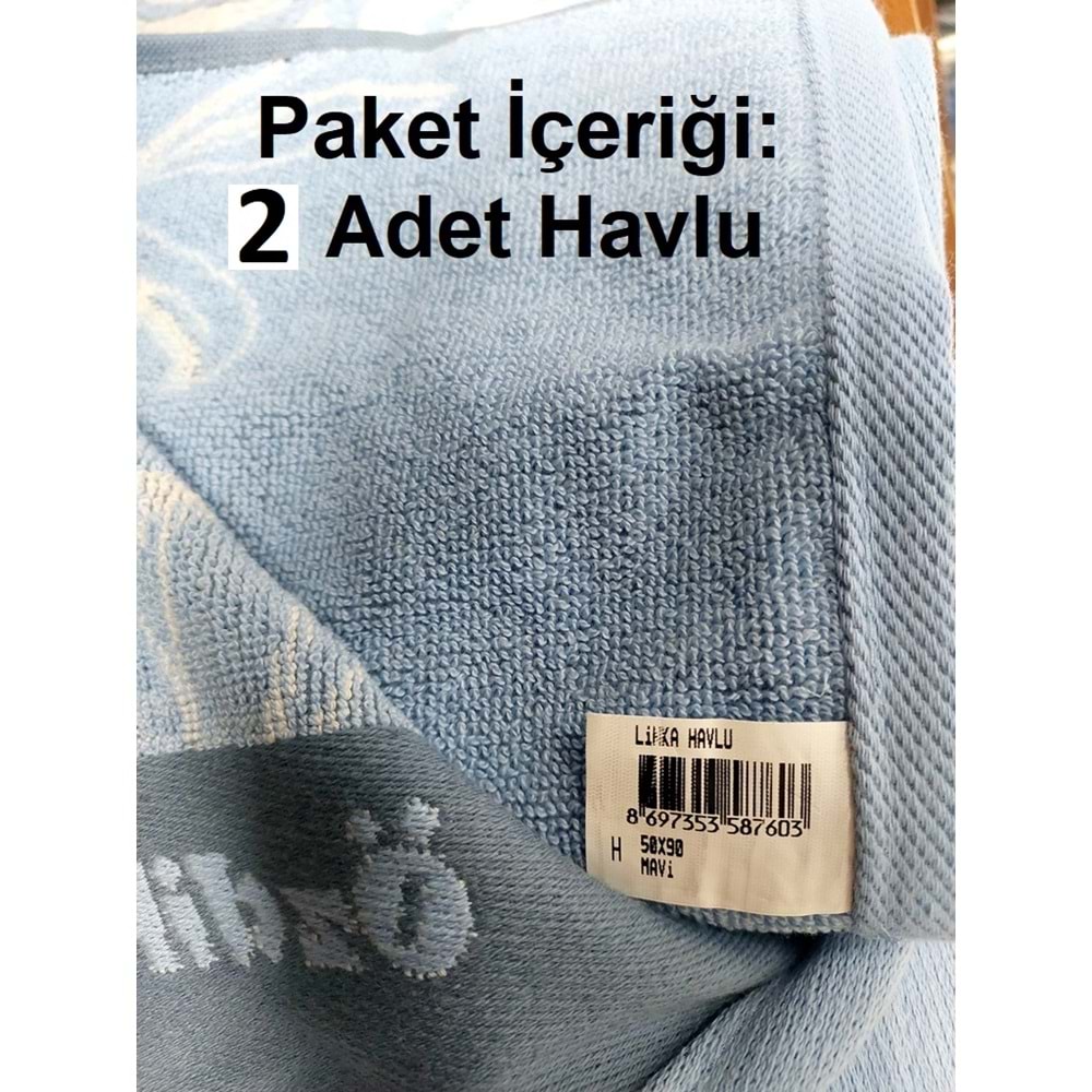 Özdilek 2li Pamuk El-Yüz Havlusu (50x90)-Linka Mavi