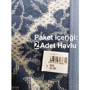 Özdilek 2li Pamuk El-Yüz Havlusu (50x90)-Living Lacivert