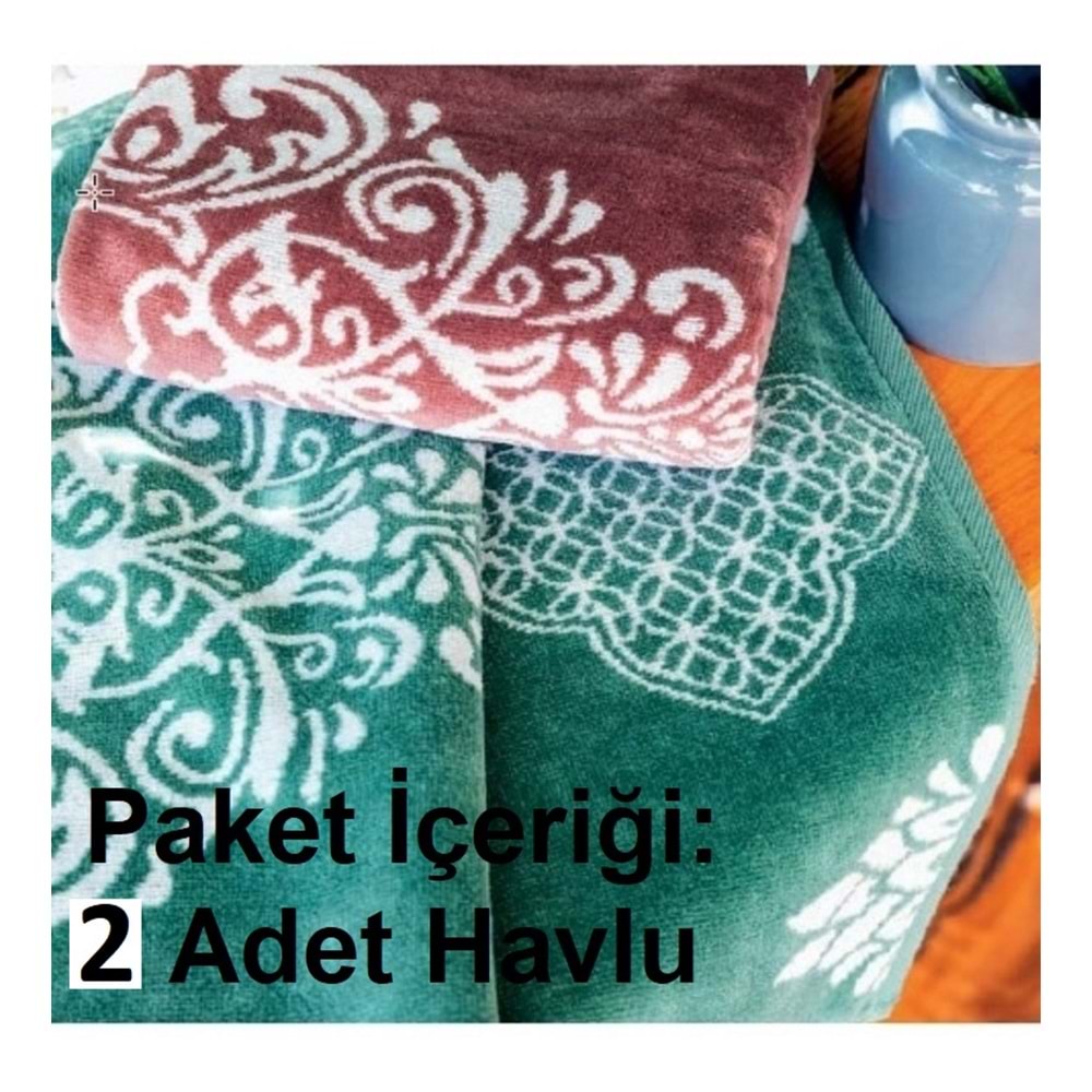 Özdilek 2li Kdf Pamuk El-Yüz Havlusu (50x90)-Majolika Yeşil