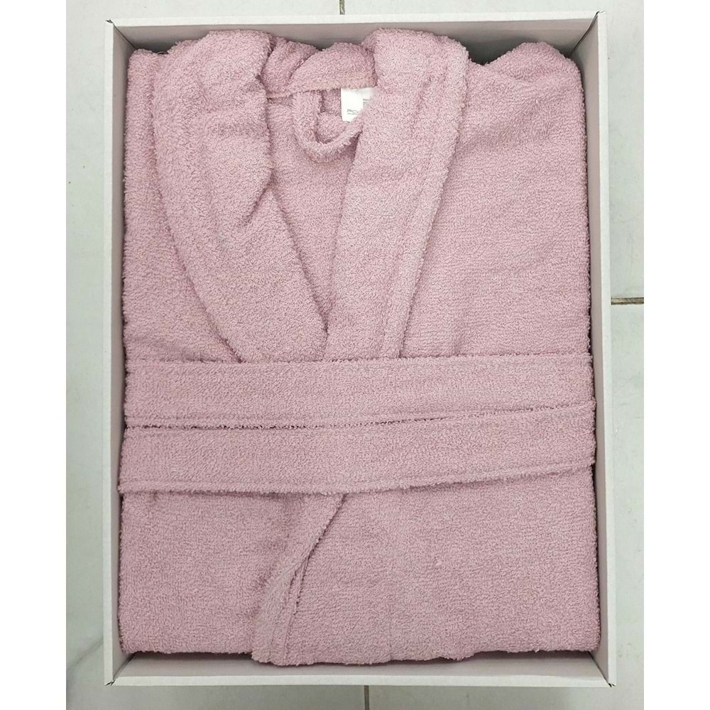 Polo Life Kutulu %100 Pamuk Tek Bornoz Şalyaka-Pembe (L Beden)