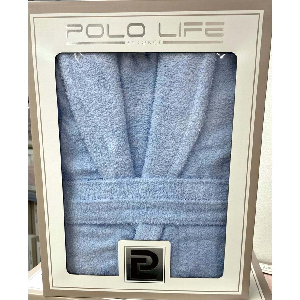 Polo Life Kutulu %100 Pamuk Tek Bornoz Şalyaka-A.Mavi (XL Beden)