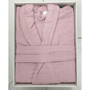 Polo Life Kutulu %100 Pamuk Tek Bornoz Şalyaka-Pembe (XXL Beden)
