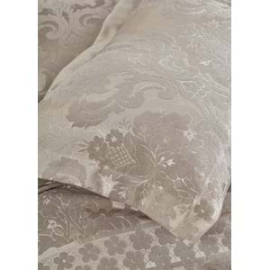 Dantela Armada Jakarlı Çift Kişilik Yatak Örtüsü Seti (250x260)-Bej