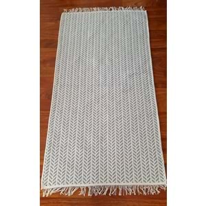 Pamuklu Cotton Kilim Çift Taraflı Yıkanabilir Dekoratif (80x150) - Gri v2