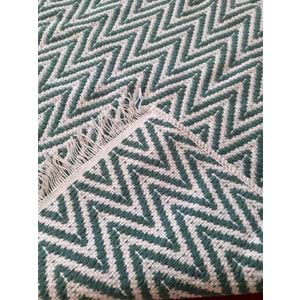 Pamuklu Cotton Kilim Çift Taraflı Yıkanabilir Dekoratif (80x150) - Mint v1