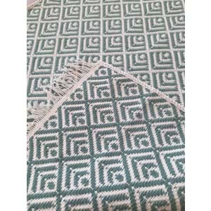 Pamuklu Cotton Kilim Çift Taraflı Yıkanabilir Dekoratif (80x150) - Mint v2