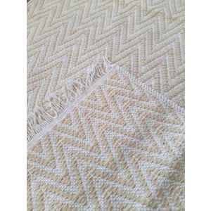 Pamuklu Cotton Kilim Çift Taraflı Yıkanabilir Dekoratif (80x150) - Sarı v1
