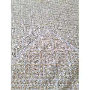 Pamuklu Cotton Kilim Çift Taraflı Yıkanabilir Dekoratif (80x150) - Sarı v2