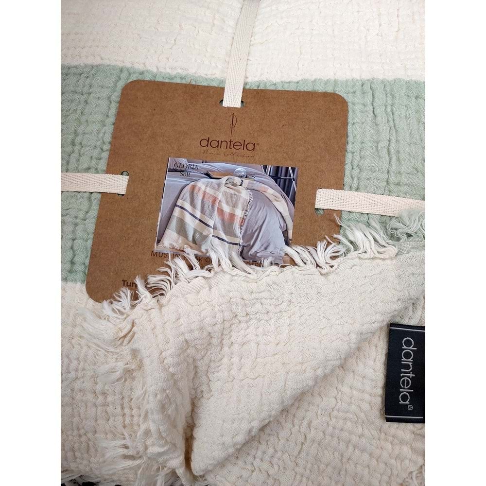 Dantela Gloria Soft Müslin Pamuk Anti-Alerjik Çift Kişilik Yatak Örtüsü (240x260)