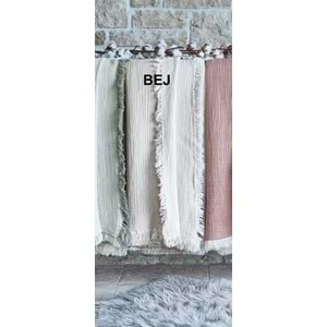 Dantela Fiona Bej Müslin Pamuk Anti-Alerjik Çift Kişilik Yatak Örtüsü (240x260)