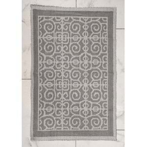 2 ADET Pamuklu Bukle Lüks Kilim (50x80)-Spiral Gri