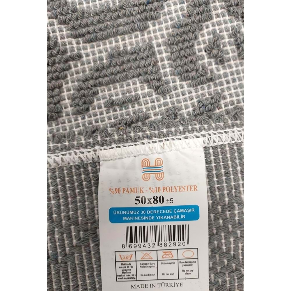 2 ADET Pamuklu Bukle Lüks Kilim (80x125)-Spiral Gri