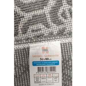 2 ADET Pamuklu Bukle Lüks Kilim (80x125)-Spiral Gri