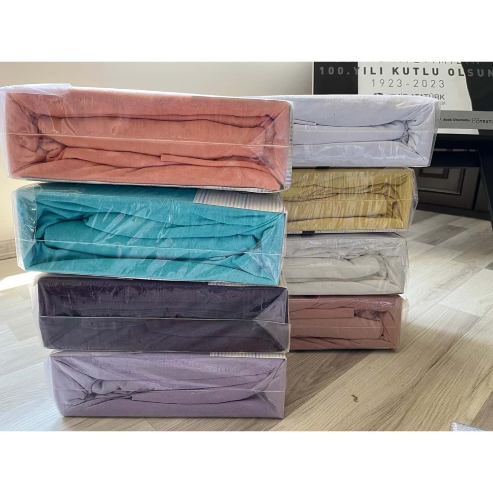 Hanzade %100 Pamuk Penye Lastikli Çift Kişilik Çarşaf Seti (160x200+30) - Camel