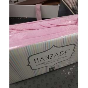 Hanzade %100 Pamuk Penye Lastikli Çift Kişilik Çarşaf Seti (160x200+30) - Pembe