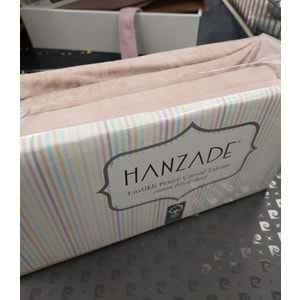 Hanzade %100 Pamuk Penye Lastikli Çift Kişilik Çarşaf Seti (160x200+30) - Pudra