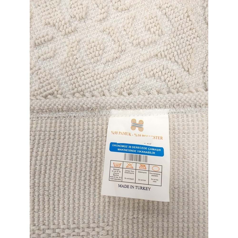 Pamuklu Bukle Lüks Kilim (40x60)-Spiral Krem