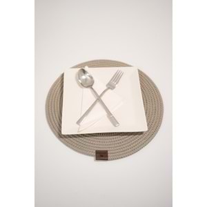 4 Adet Hasır Görünümlü Jüt Supla, Amerikan Servis Lüx Sunum Tabak Altlığı