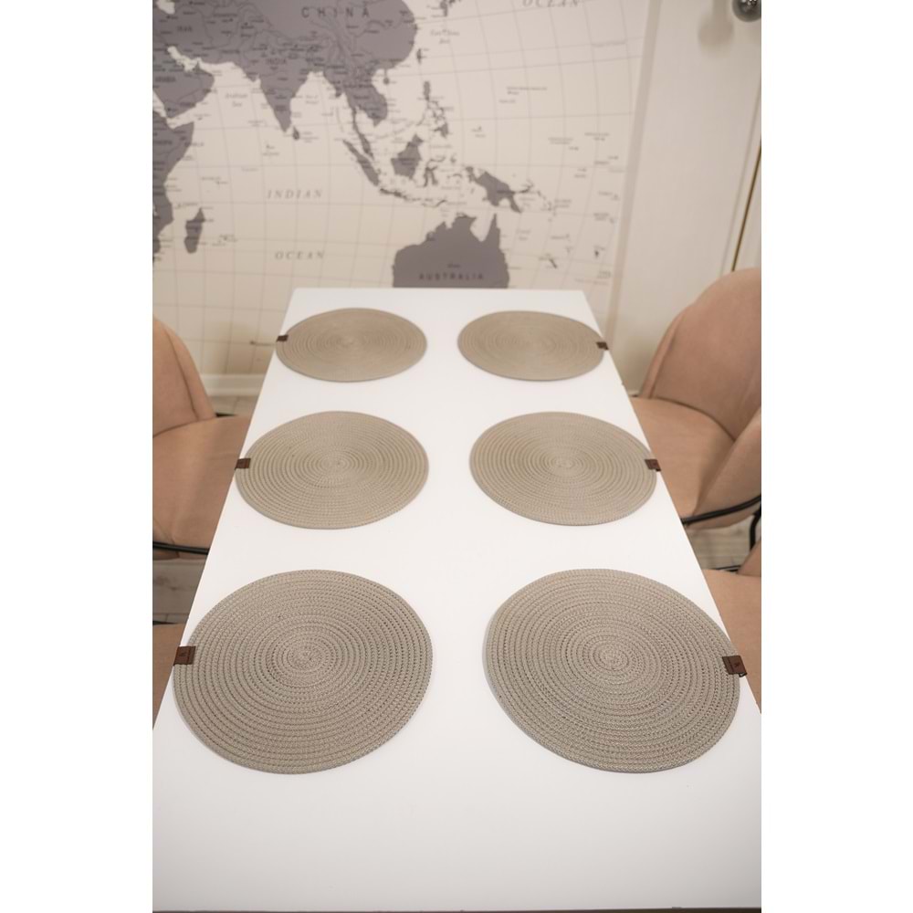 4 Adet Hasır Görünümlü Jüt Supla, Amerikan Servis Lüx Sunum Tabak Altlığı