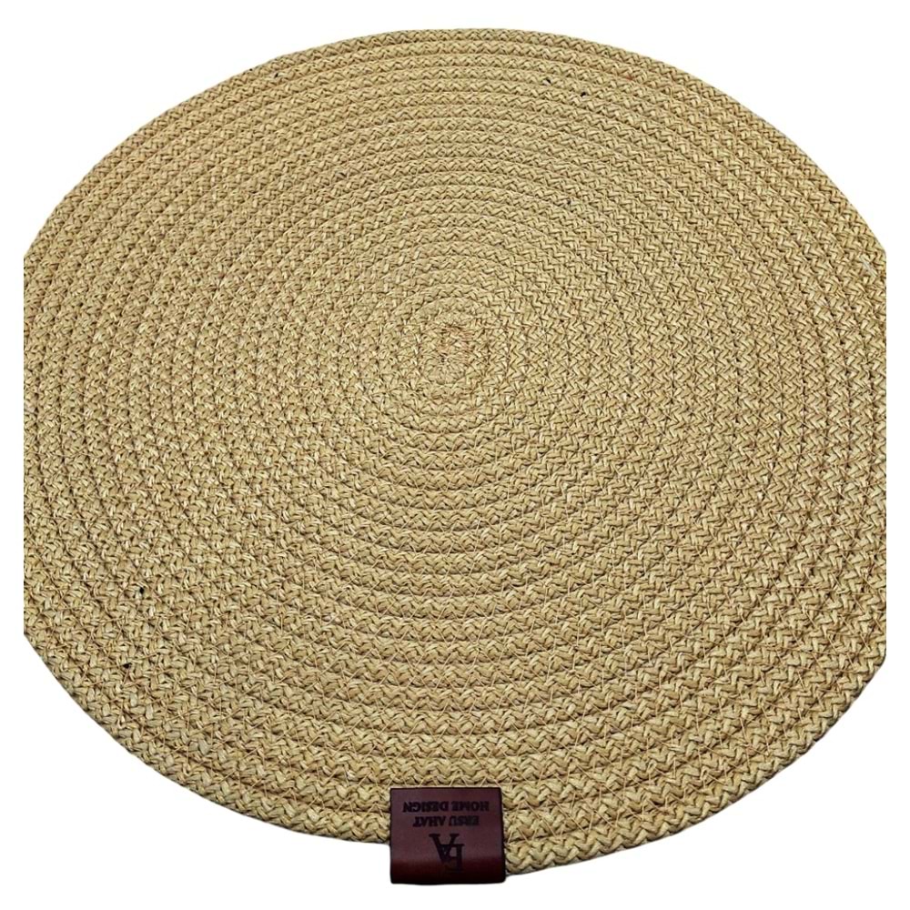 4 Adet Hasır Görünümlü Jüt Supla, Amerikan Servis Lüx Sunum Tabak Altlığı