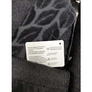 Nurpak Tek Kişilik Bornoz Seti Şalyaka-Hazal Antrasit (Beden XL-XXL)