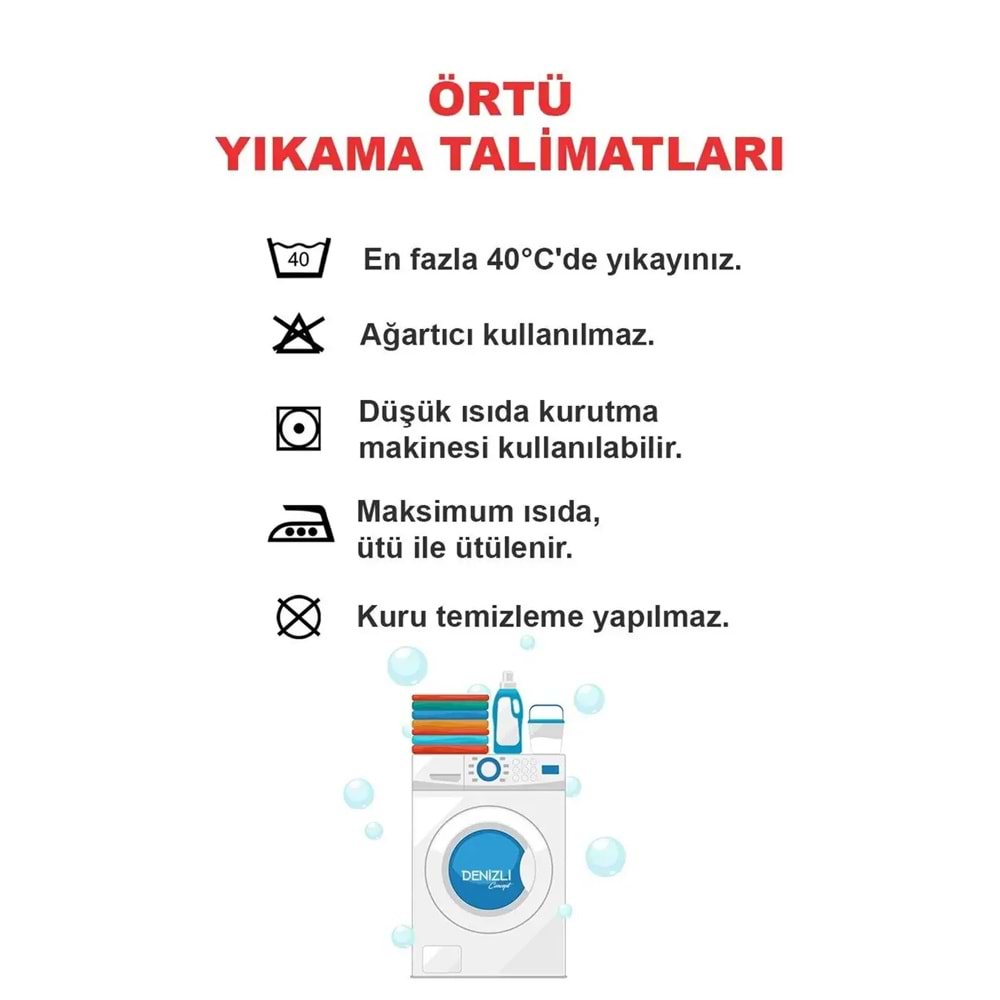 Alinda Pamuklu Kaymaz Terletmez Koltuk Örtüsü (170x230)