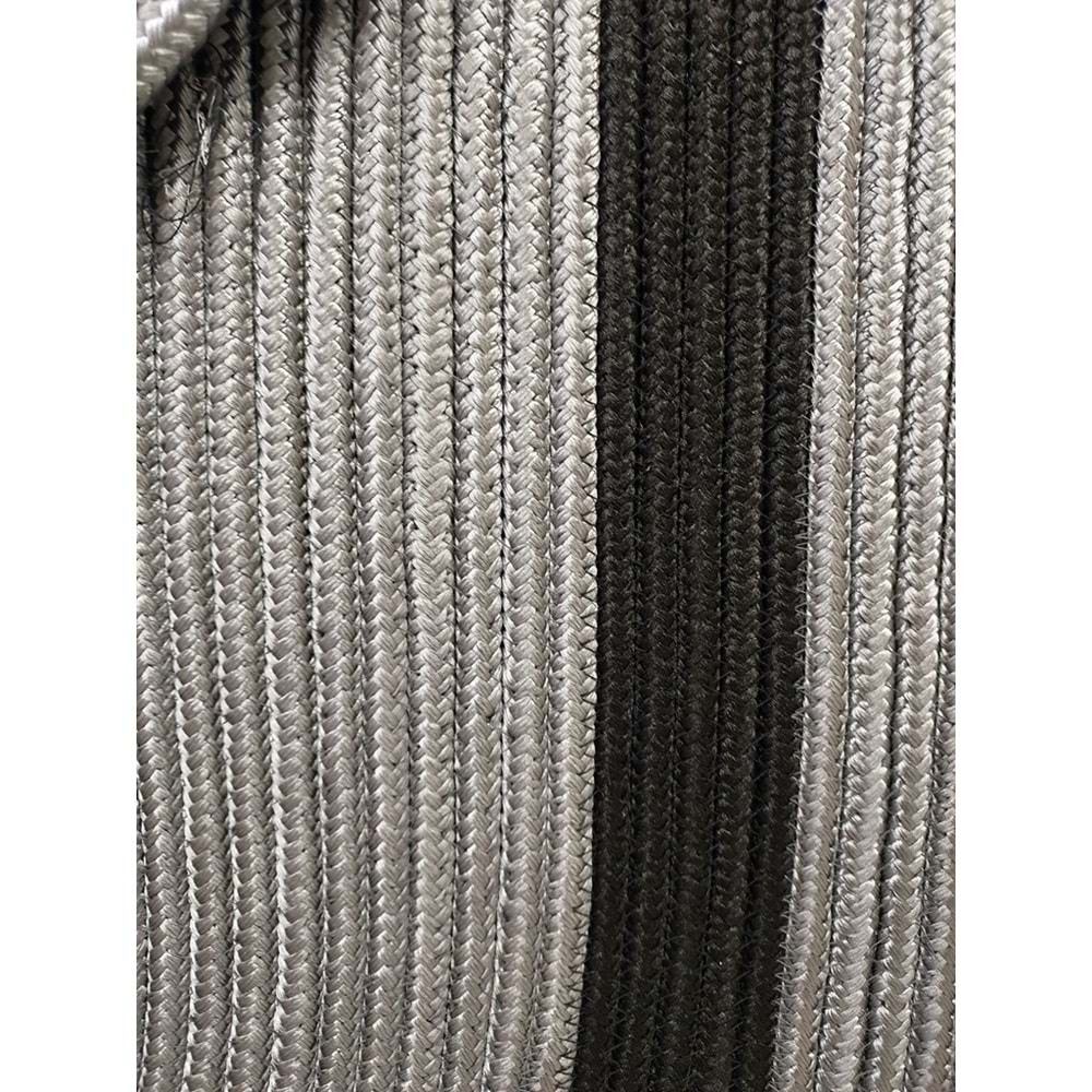 Jüt Hasır 2li Banyo Seti Paspas Takımı-Gri Ortası Siyah